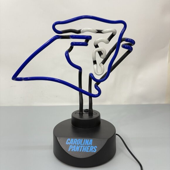 NFL Carolina Panthers Neon Light Lamp Sign Man Cave Blue Logo 11 Inch Tested - Picture 3 of 9